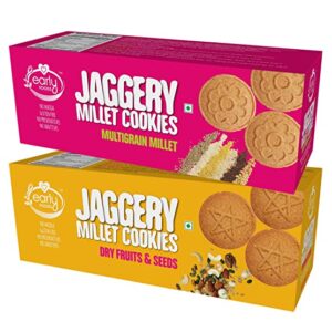 Early Foods Assorted - Dry Fruit & Multigrain Millet Jaggery Cookies, 2 X 150 g